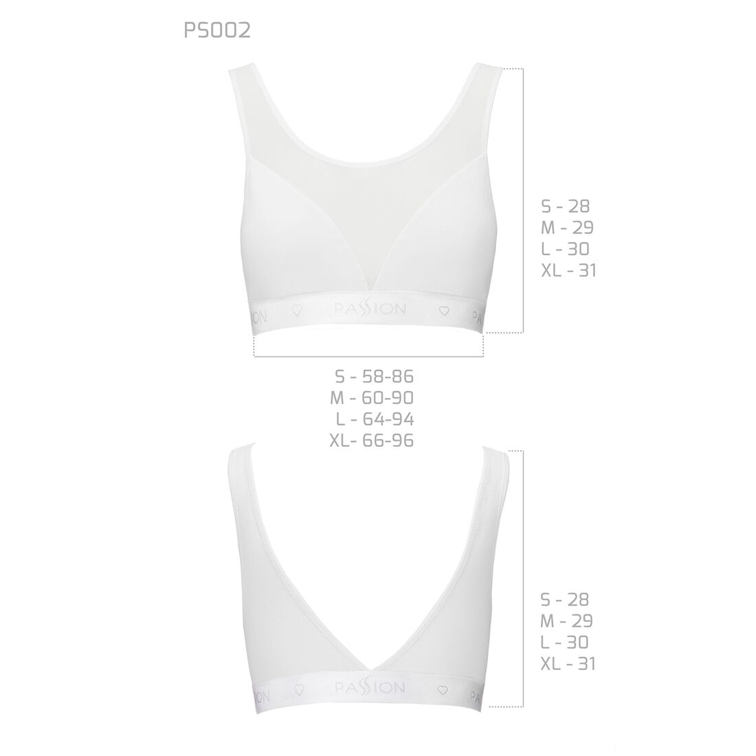 Топ з прозорою вставкою passion ps002 top m, white Топ з прозорою вставкою passion ps002 top m, white