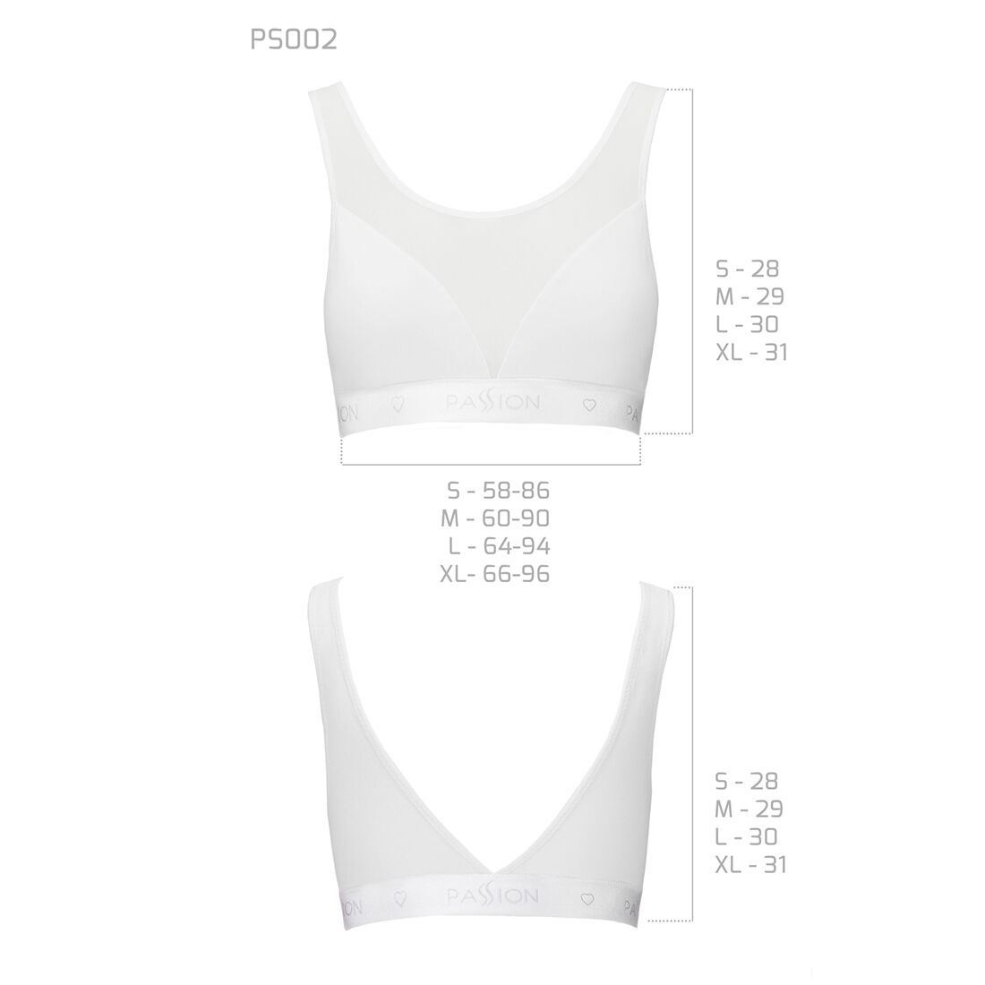 Топ з прозорою вставкою passion ps002 top xl, white Топ з прозорою вставкою passion ps002 top xl, white