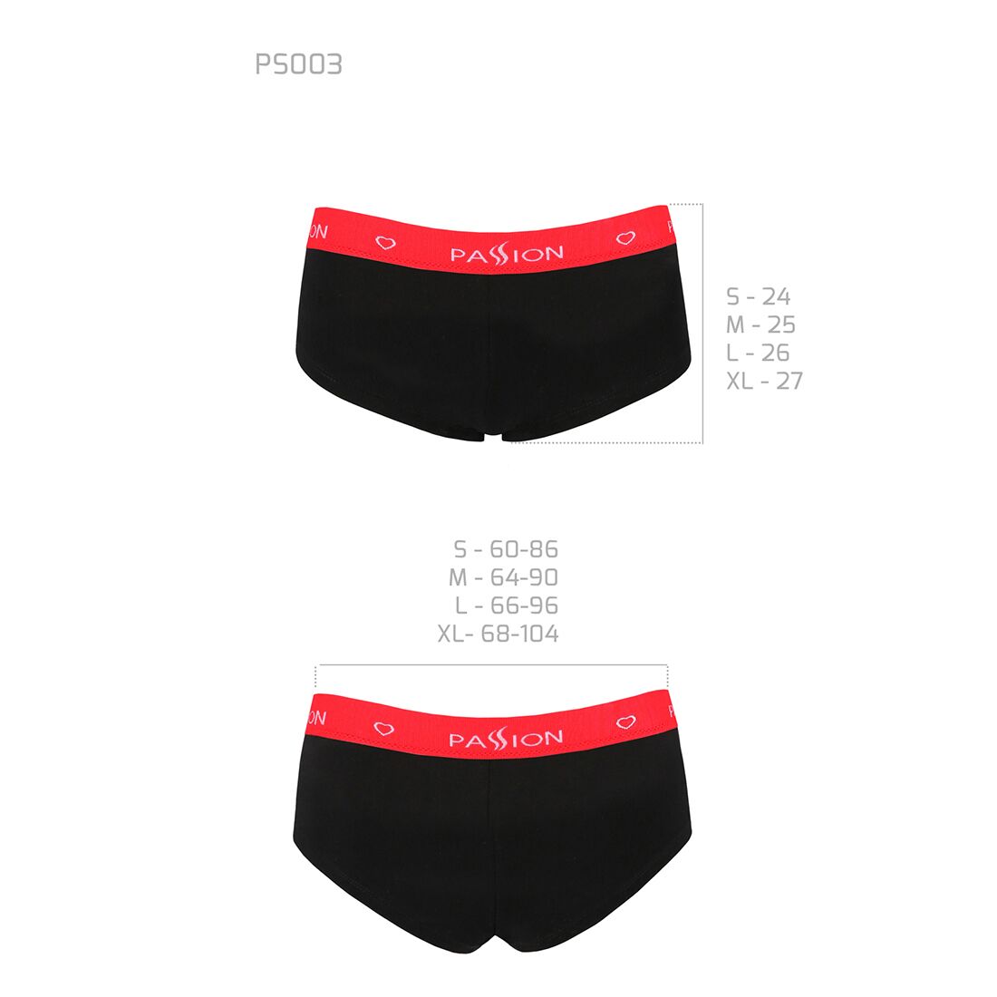Трусики шортики passion ps003 panties s, black Трусики шортики passion ps003 panties s, black