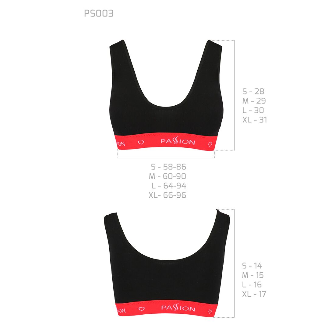 Спортивний топ на широких бретелях passion ps003 top l, black Спортивний топ на широких бретелях passion ps003 top l, black