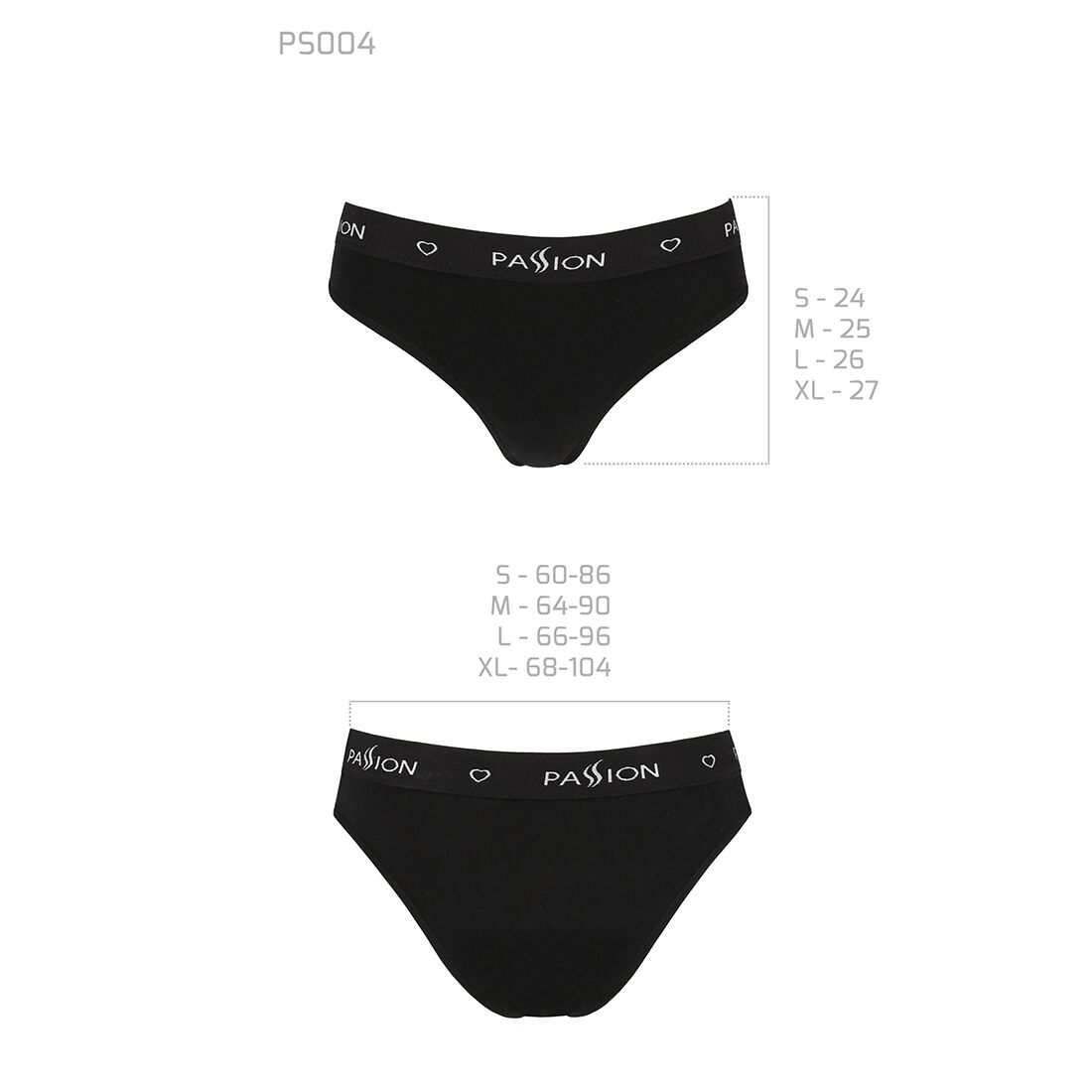 Трусики сліпи з бавовни та еластаном passion ps004 panties l, black Трусики сліпи з бавовни та еластаном passion ps004 panties l, black