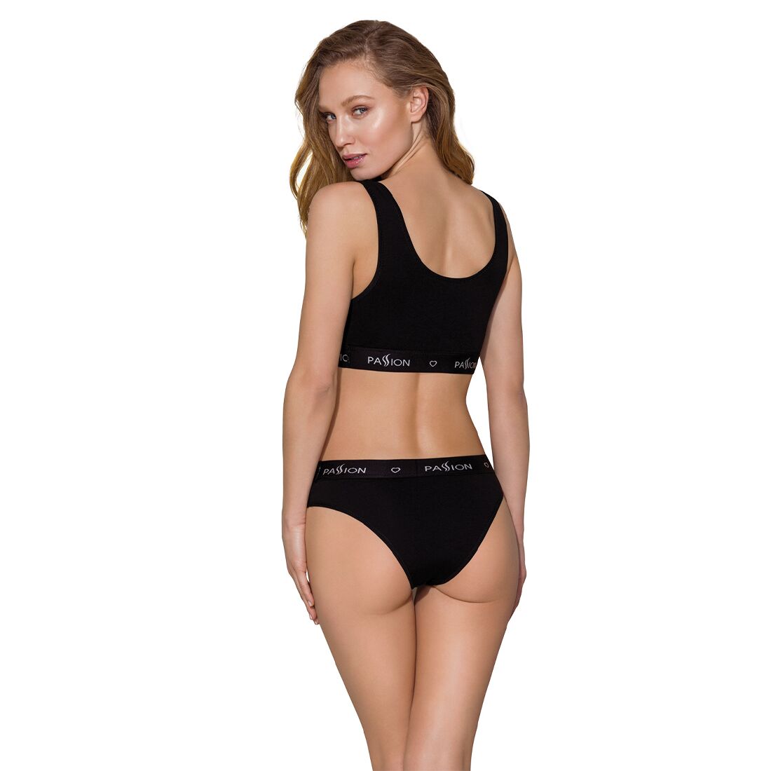 Спортивний топ з широкою гумкою passion ps004 top l, black Спортивний топ з широкою гумкою passion ps004 top l, black