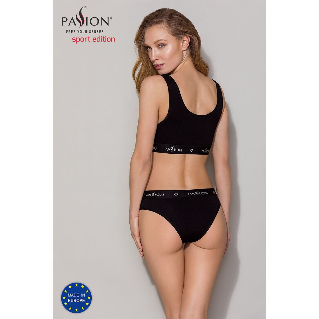 Спортивний топ з широкою гумкою passion ps004 top l, black Спортивний топ з широкою гумкою passion ps004 top l, black
