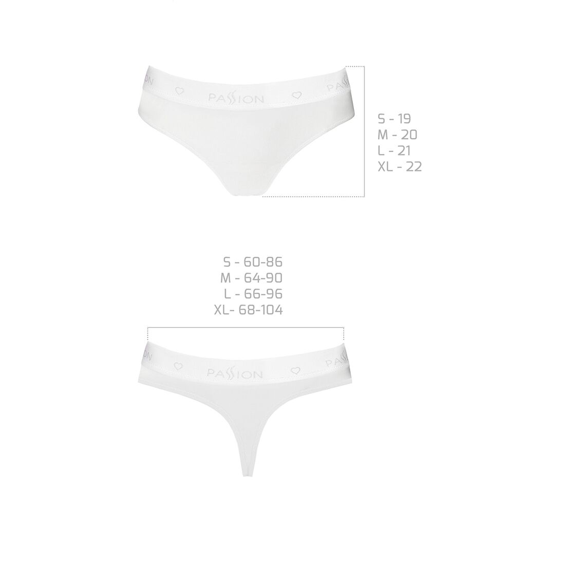Трусики бразиліана з бавовни passion ps005 panties m, white Трусики бразиліана з бавовни passion ps005 panties m, white