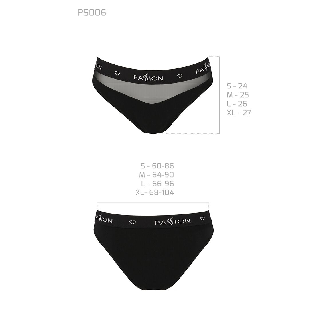Трусики з прозорою вставкою passion ps006 panties l, black Трусики з прозорою вставкою passion ps006 panties l, black