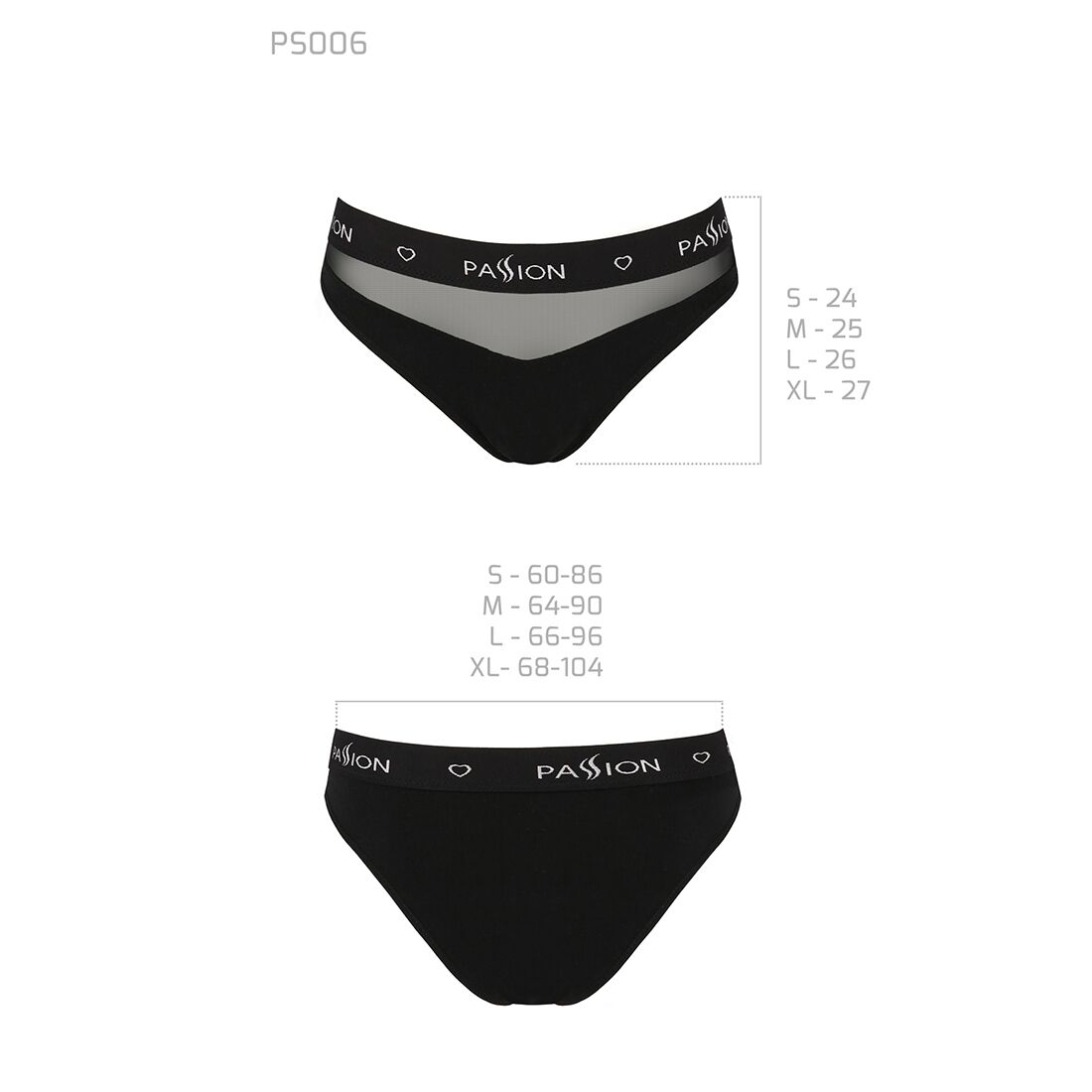 Трусики з прозорою вставкою passion ps006 panties m, black Трусики з прозорою вставкою passion ps006 panties m, black