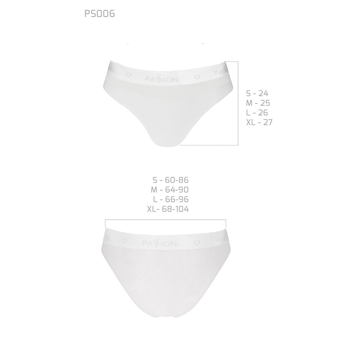 Трусики з прозорою вставкою passion ps006 panties l, white Трусики з прозорою вставкою passion ps006 panties l, white