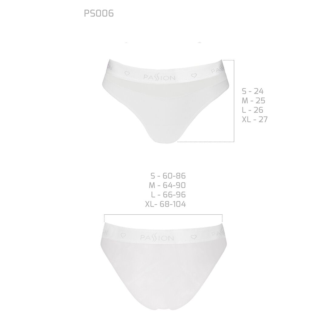 Трусики з прозорою вставкою passion ps006 panties m, white Трусики з прозорою вставкою passion ps006 panties m, white