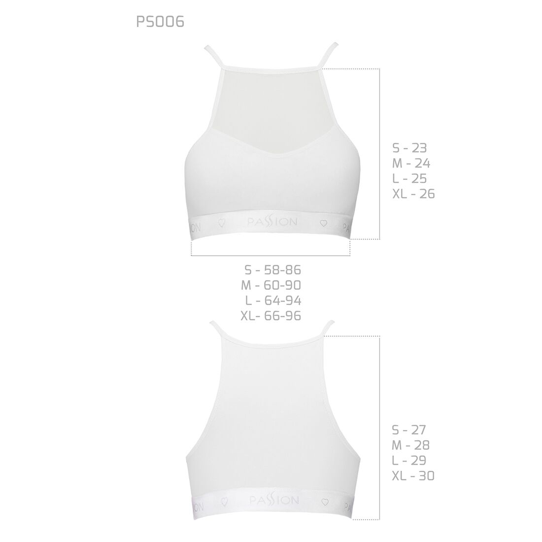 Спортивний топ з прозорою вставкою passion ps006 top m, white Спортивний топ з прозорою вставкою passion ps006 top m, white