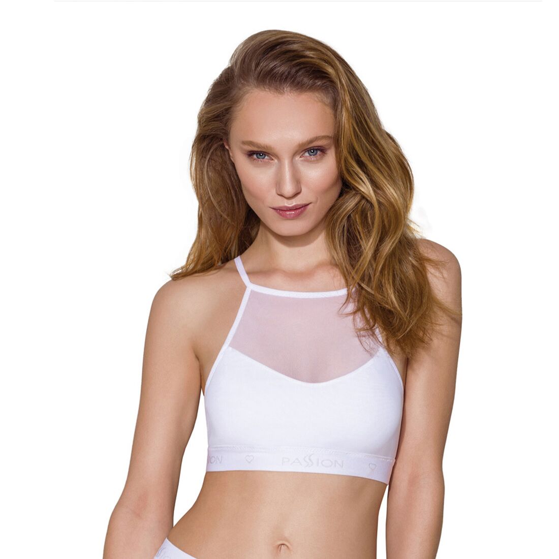 Спортивний топ з прозорою вставкою passion ps006 top xl, white