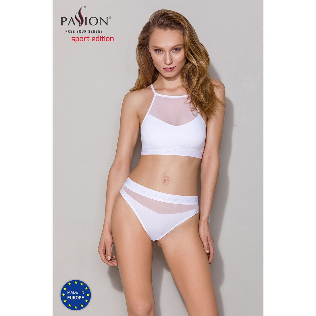 Спортивний топ з прозорою вставкою passion ps006 top xl, white Спортивний топ з прозорою вставкою passion ps006 top xl, white