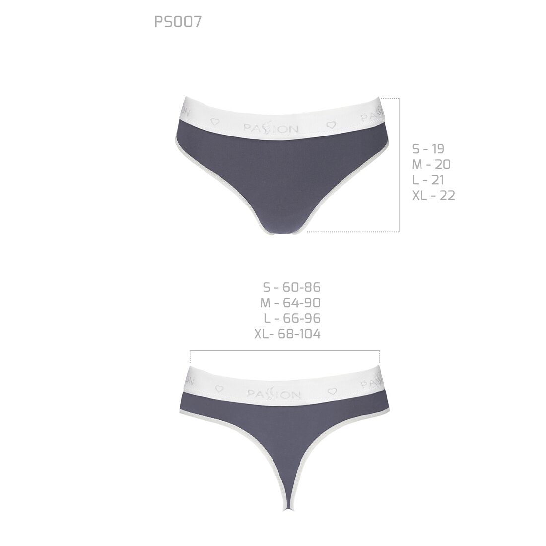 Спортивні трусики стрінги passion ps007 panties m, dark grey Спортивні трусики стрінги passion ps007 panties m, dark grey