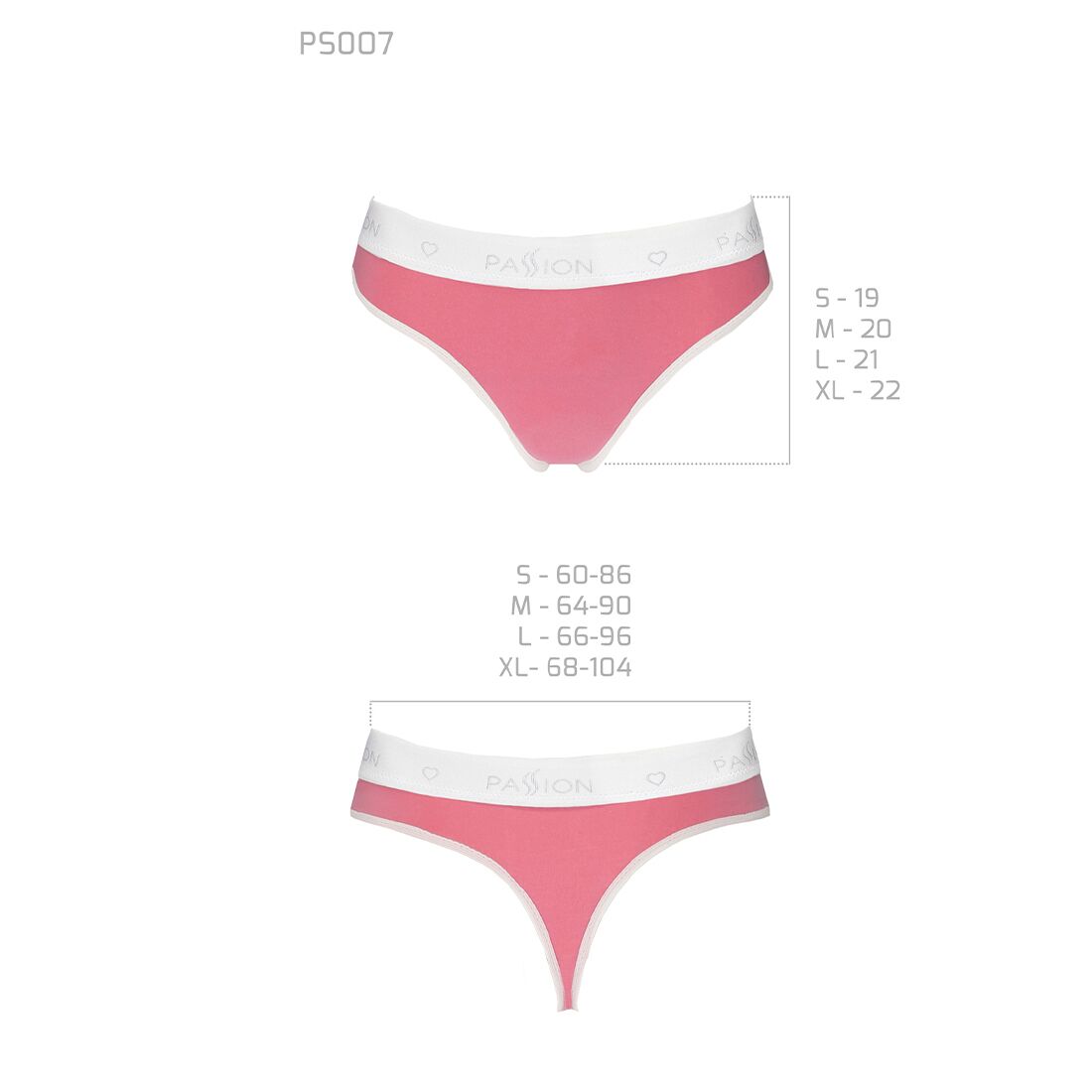 Спортивні трусики стрінги passion ps007 panties xl, pink Спортивні трусики стрінги passion ps007 panties xl, pink