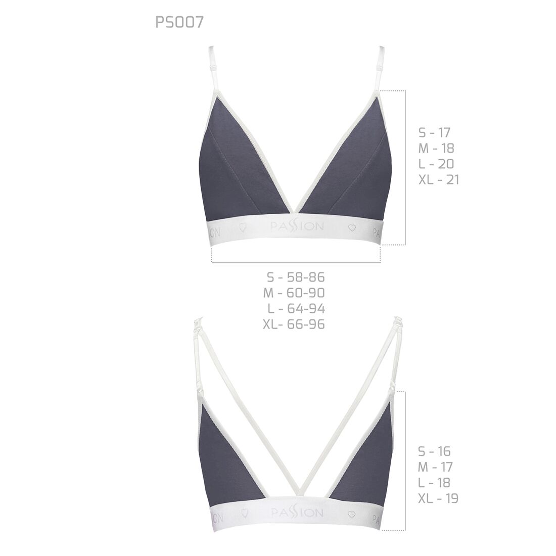 Спортивний топ з подвійними бретелями passion ps007 top m, dark grey Спортивний топ з подвійними бретелями passion ps007 top m, dark grey