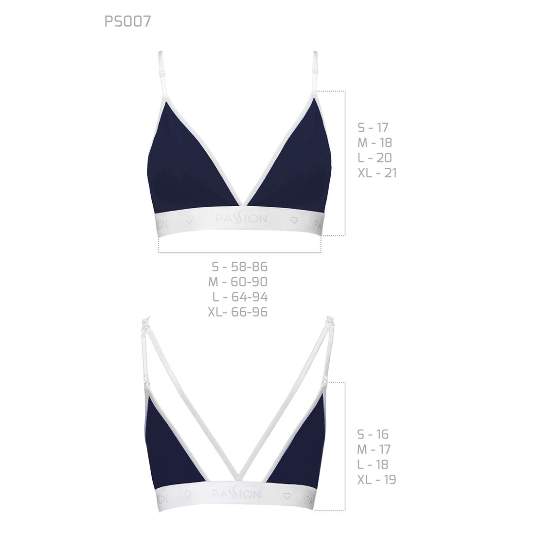 Спортивний топ з подвійними бретелями passion ps007 top l, navy blue Спортивний топ з подвійними бретелями passion ps007 top l, navy blue