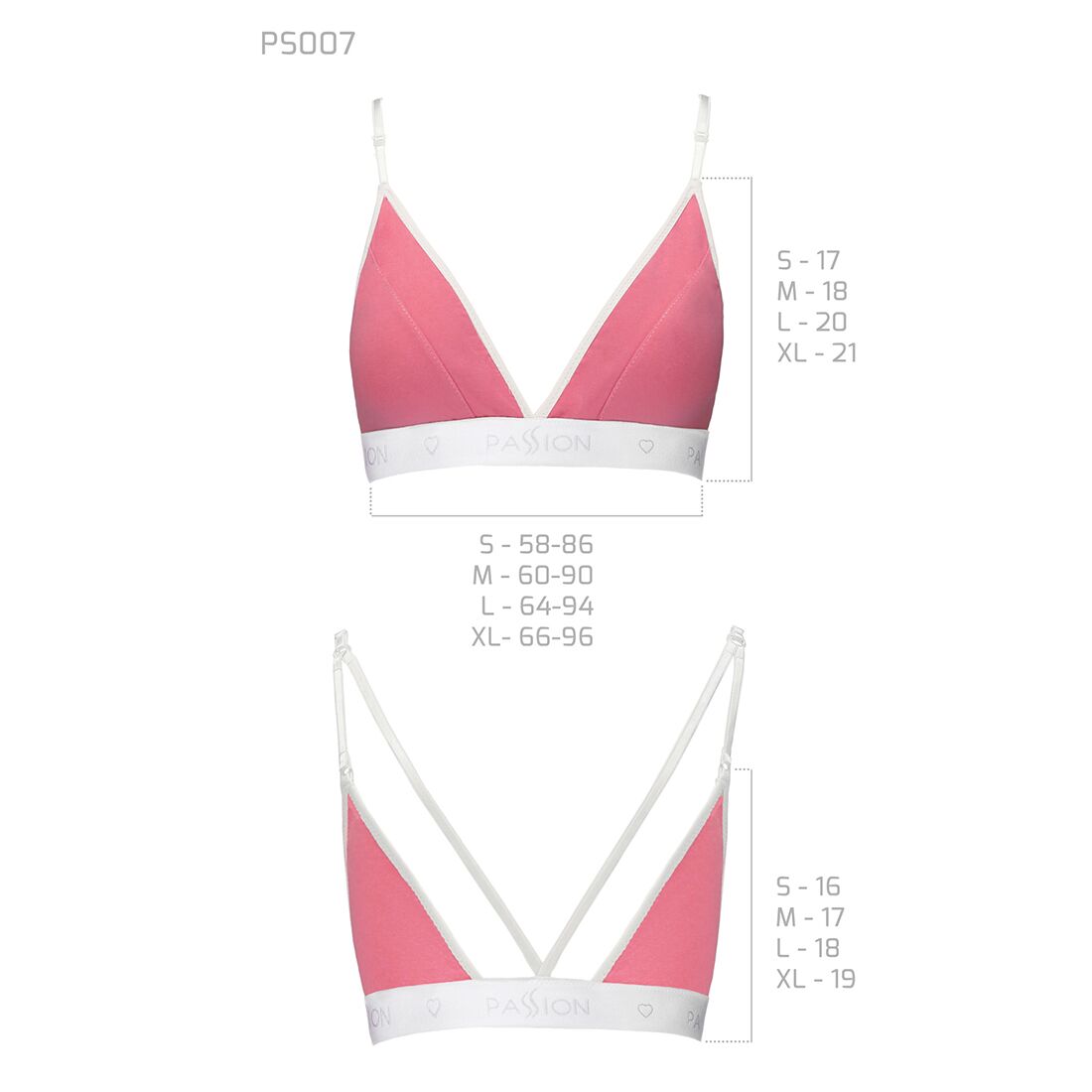 Спортивний топ з подвійними бретелями passion ps007 top l, pink Спортивний топ з подвійними бретелями passion ps007 top l, pink