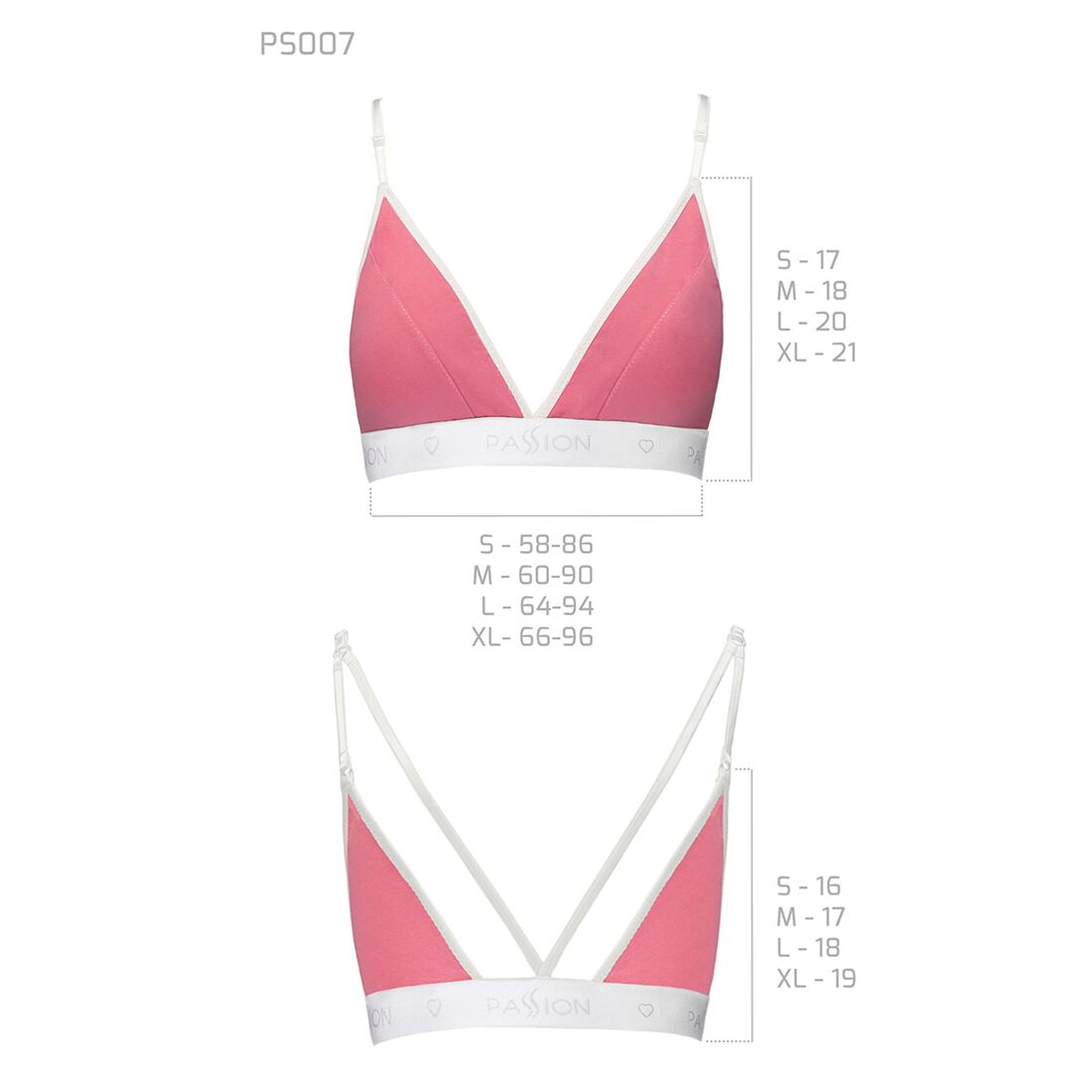 Спортивний топ з подвійними бретелями passion ps007 top s, pink Спортивний топ з подвійними бретелями passion ps007 top s, pink