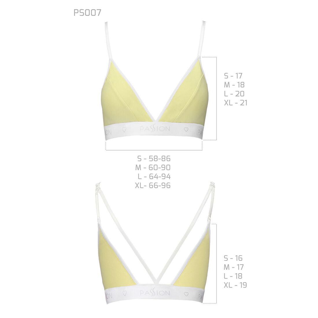 Спортивний топ з подвійними бретелями passion ps007 top m, yellow Спортивний топ з подвійними бретелями passion ps007 top m, yellow