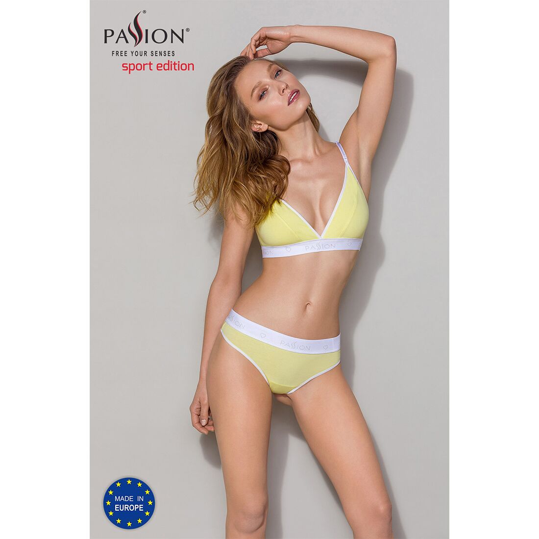 Спортивний топ з подвійними бретелями passion ps007 top s, yellow Спортивний топ з подвійними бретелями passion ps007 top s, yellow