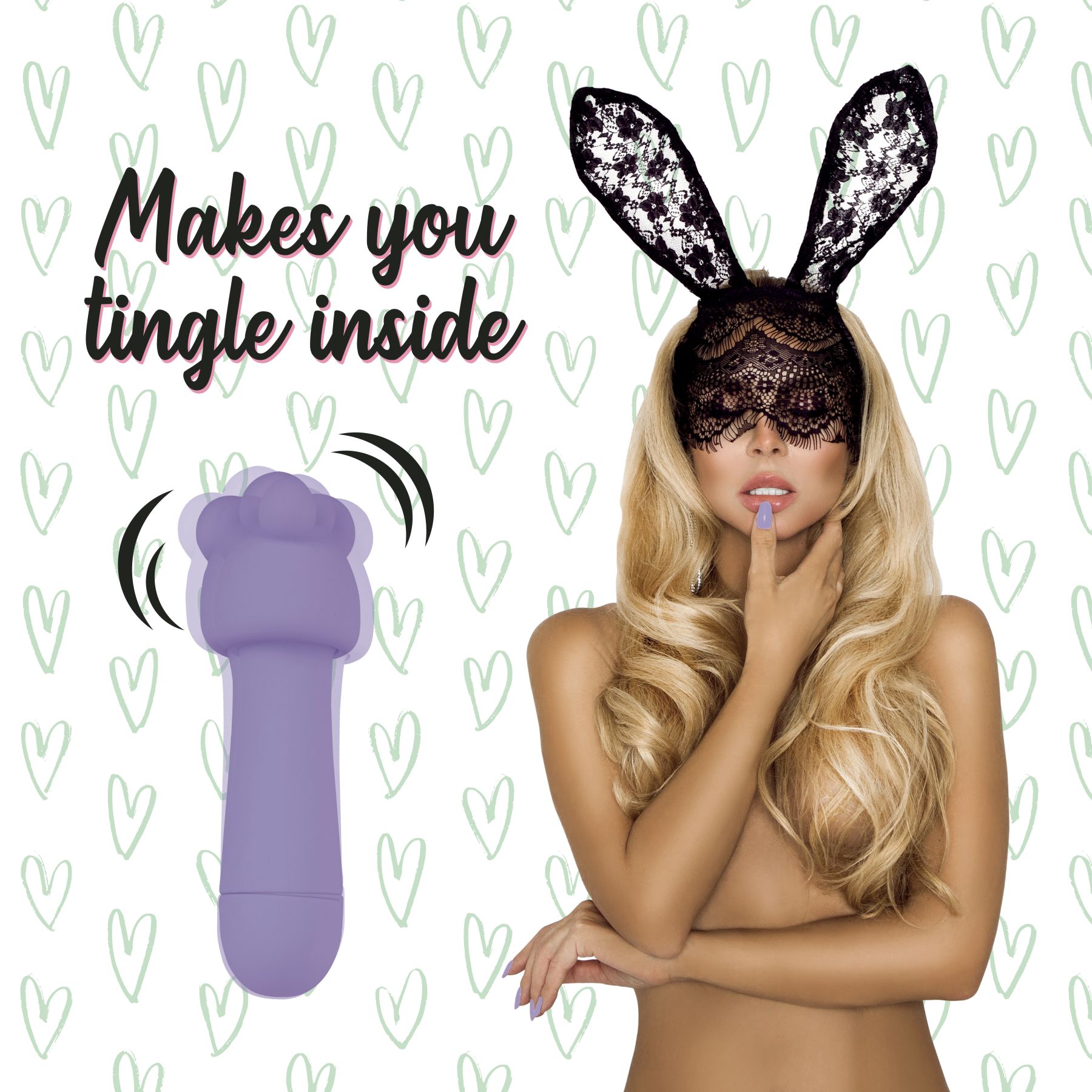 Мінівібратор feelztoys magic bunny purple з двома насадками Мінівібратор feelztoys magic bunny purple з двома насадками